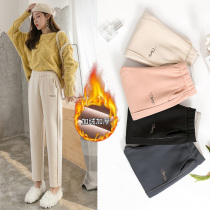 Plus velvet little feet grandma pants woolen cherry blossom pants