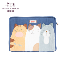 HIKOSEN CARA CARA CAT cosmetic bag Canvas cotton waterproof travel portable womens small handbag clutch