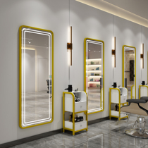 2021 New Net Red Barber shop mirror Beauty Salon Salon special with lamp hanging wall cutting mirror