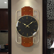 New Chinese timepiece hanging clock Living room Home Fashion light extravagant personality Atmosphere hanging wall clock China Wind solid wood hanging table