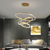Living room lamp 2021 New Nordic chandelier rear modern minimalist atmosphere Restaurant light Light luxurious minimalist bedroom lamps