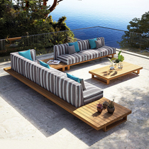 Nordic outdoor sofa courtyard leisure rattan sofa coffee table combination outdoor garden terrace rattan table and chair