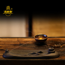 Golden Wanglai Mountain Mountain Water Landscape Incense Stove back-back Incense Stove Line Incense patch incense stove Home Incense Stove Zen smoked incense stove