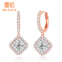 Xia Diamond Rose 18K gold diamond earrings Womens fashion hollow four-leaf clover two-color studs new earrings to send girlfriends