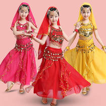 Childrens Indian Dance Show Girl Belly Dance Costumes Xinjiang Dance Costumes