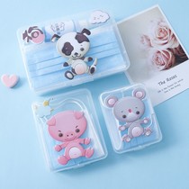 Carry-on transparent containing box mask portable disposable transparent mask student opens transparent cashier bag