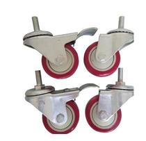 Stainless steel shelve assorted wheels 38 round pipe special universal belt brake flat trolley wheel universal wheel