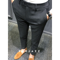 Trousers Mens slim British trousers Mens nine-point pants Korean pants Mens small feet suit pants trend casual pants
