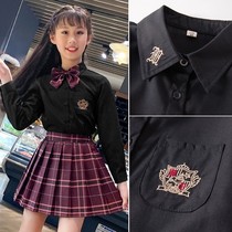 bei lan semir genuine girls black jk uniforms long-sleeved shirt zhong da tong shirt children pupils spring