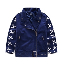  Boys  jacket Spring and autumn childrens lapel zipper Korean version of the top new middle and small childrens baby fashion trend outerwear