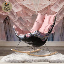 Nordic rocking chair adult nap chair home single rocking solid wood Net red balcony lazy sofa getaway Chair Recliner