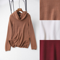 S039C 1105 womens large pile collar simple straight pullover sweater