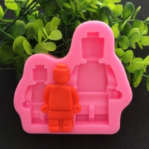 Silicone mold robot pudding building blocks turning sugar diy Lego Baking Biscuit clay mold gypsum mold cake