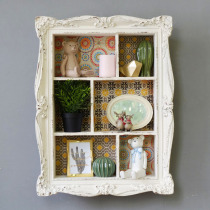 French country style old carved foyer shelf cosmetics shelf wall decoration shelf wall hanging cabinet