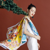 WOO Wu Le Amusement Park Spring and Autumn Thin Mulberry Silk Scarf Womens Long Fashion Shawl Versatile