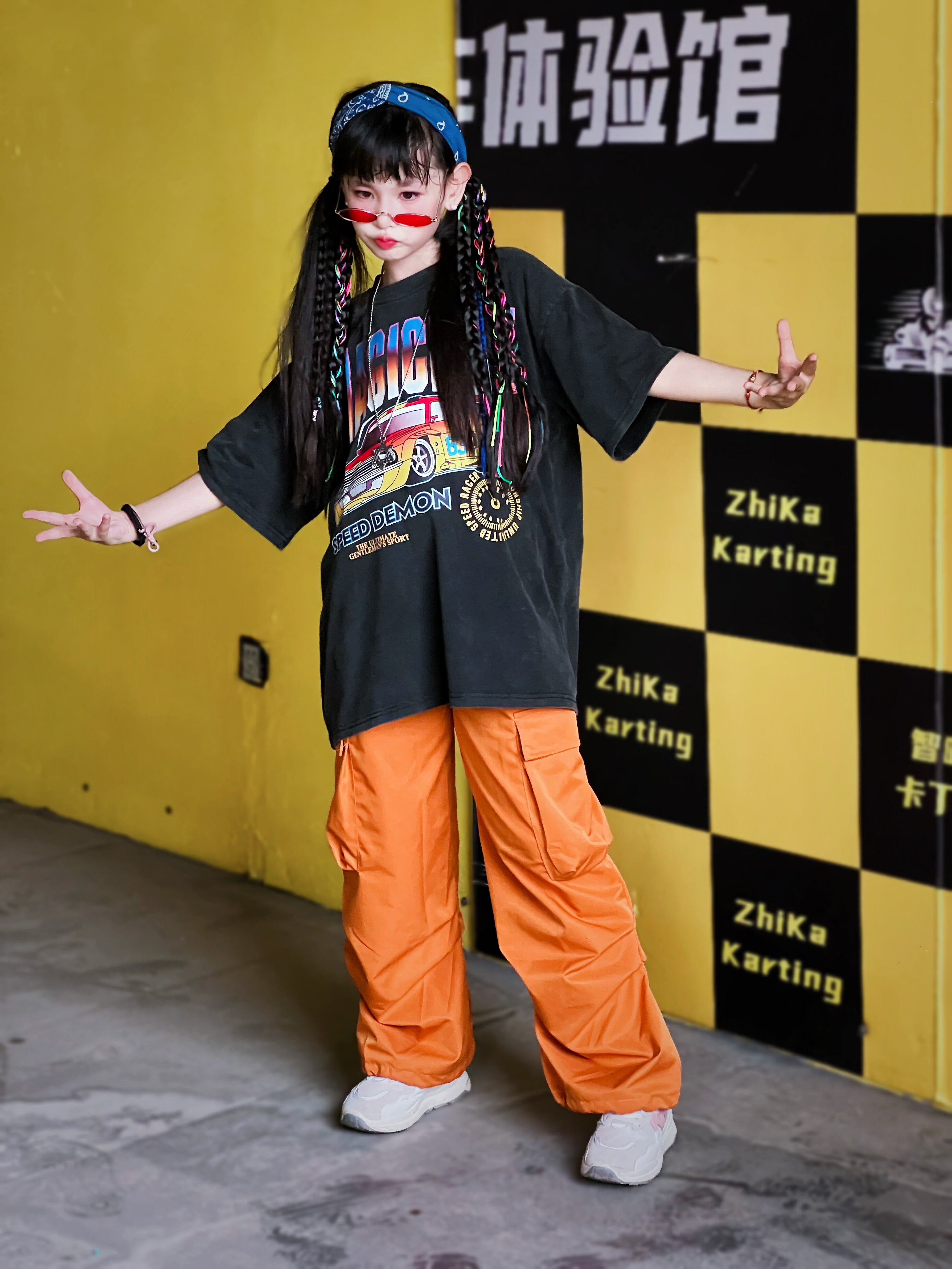 街舞儿童潮服潮酷男童嘻哈套装hiphop炸街童装少儿架子鼓演出服夏