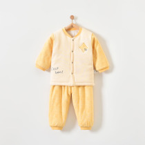 Baby cotton clothes set autumn and winter men and women Baby Cotton clothes winter coat stand collar split set baby clothes Winter