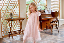 Rosa Super Fairy Starry Sleeve Dress in Pink and Black