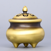 Pure copper incense burner indoor household tray sandalwood smoke stove for Buddha ornaments creative purification air tea ceremony accessories