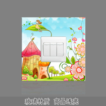 Childrens room switch painting stickers wall stickers cartoon switch stickers Wall fire decoration socket cover decorative socket protection stickers