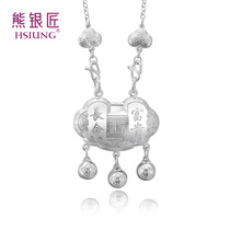 Bear silversmith baby silver jewelry long life lock sterling silver safety lock S999 sterling silver baby silver lock children child lock full