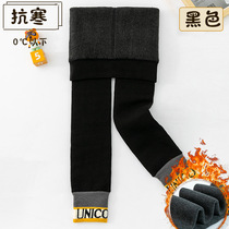 Girl Beats Bottom Pants Autumn Winter Plus Suede Thickened New Children Long Pants Korean Version External Wear Integrated Suede Warm Girl Pants