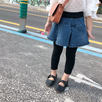 Girls denim culottes 2020 spring new small children Joker foreign-style denim culottes wear tide