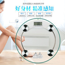 Transparent glass weighing electronic weighing scale household human battery precision girls' dormitory small weighing scale weight measurement