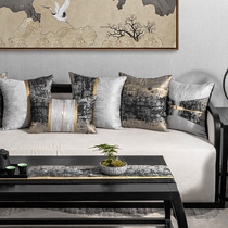 (Full edge) Model Room soft sofa pillow pillow pillow black gold gradient color high-grade black light luxury series cushion