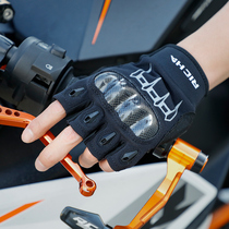 RICHA motorcycle gloves male summer half finger carbon fiber anti-drop breathable locomotive riding gloves Knight equipment