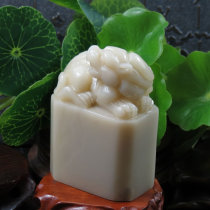 Shoushan stone seal boutique G Gray hibiscus stone seal gold stone seal carving collection play gift ancient beast