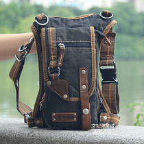 Canvas leg bag outdoor riding multifunctional mens bag leisure sports mountaineering backpack linen running bag crossbody shoulder bag