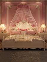 European bed double bed girl 1 5 m wedding bed master bed 1 8 m high box storage Korean pastoral princess bed