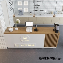 Simple modern milk tea shop dessert shop cash register shop small company front desk reception desk clothing shop bar table