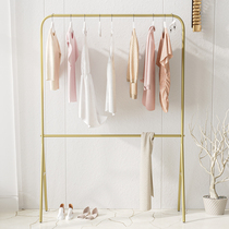 Clothes rack household red floor hanger Bedroom hanger simple balcony dormitory clothes hanger double storage