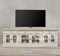 Exit American Countryside Solid Wood Postmodern TV Cabinet Retro Made of old modern glass door Living room Ground Cabinet New