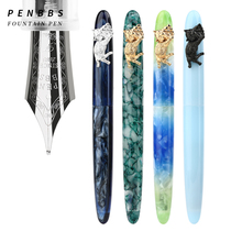 PENBBS-486 type ha ha cat gold and silver black cat rotating Ink ink pen imported resin acrylic color Daming sharp knife tip pen adult student writing practice gift