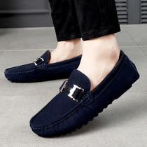 Male shoes Chauded beans Bean Shoes Men 2022 Summer New Frosted Genuine Leather Breathable Inglées Inglées Lazy people Driving shoes