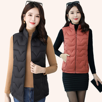 Middle-aged womens vest short mother cotton coat middle-aged and elderly womens large size winter down cotton horse clip outside wear Women