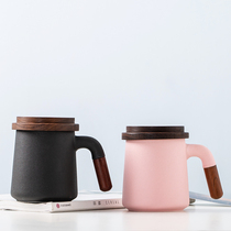 Custom engraved niche mug with cover creative personality water Cup frosted office men and women couple mug