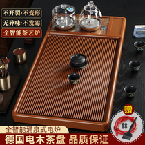 German electric Wood tea tray household large tea tray automatic one set with induction cooker simple tea table