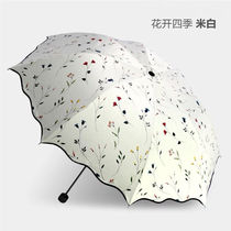 Super anti-ultraviolet parasol sunscreen umbrella female umbrella folding Korean hipster rain dual use
