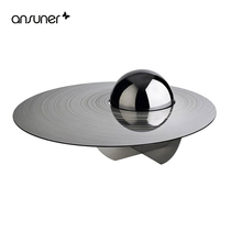 Minimalist light luxury coffee table creative home Villa model room living room oval metal shaped sofa corner table