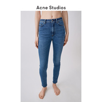 Acne Studios Women Medium Blue High-waisted Jeans Skinny ankle-length pants Trousers 30D176-127