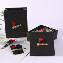 Gift box birthday gift box lipstick perfume wallet gift box empty box black rectangular gift box packaging box