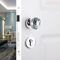 Taiwan Yibli bright silver crystal spherical lock Nordic indoor room door lock minimalist gold silent solid wood door handle