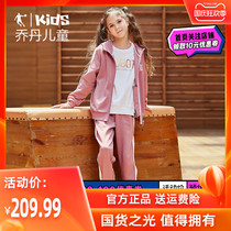 Jordan childrens set 2019 autumn new girls sports childrens two-piece long sleeve jacket pants