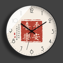Creative new Chinese timepiece hanging clock Living room Home Fashion light extravagant modern silent clock hanging wall Atmospheric quartz clock