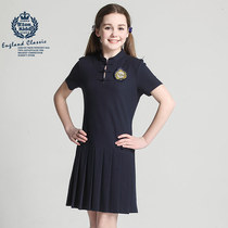 Eaton Gide school uniform class uniform childrens college dress short sleeve pleated skirt girl dress summer 15L251
