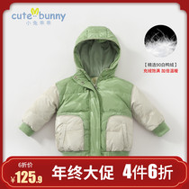 cutebunny baby winter new boys and girls padded down jacket foreign style baby hat warm coat